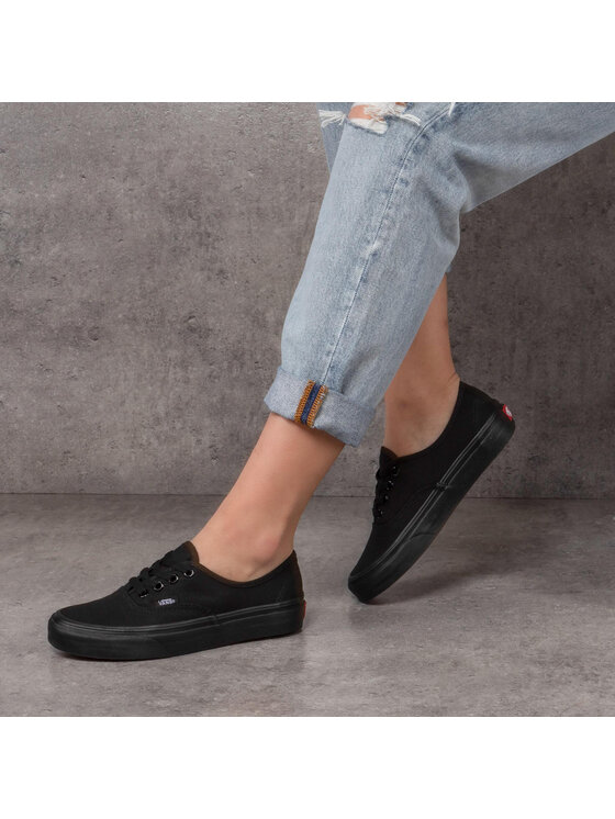 Vans authentic best sale all black