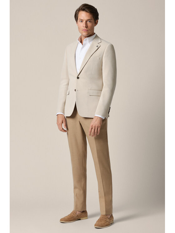 Lancerto Lancerto Marynarka Malcesine MA131126000009 Beżowy Regular Fit