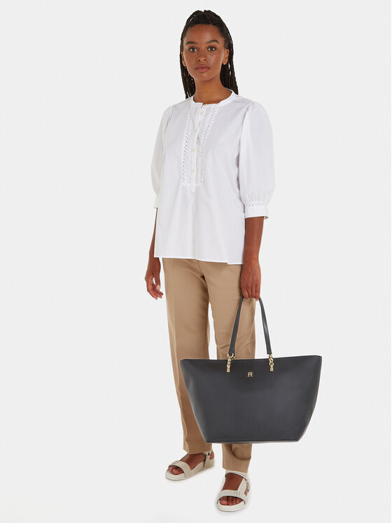 Tommy Hilfiger Tommy Hilfiger Kabelka Th Refined Tote AW0AW16112 Černá
