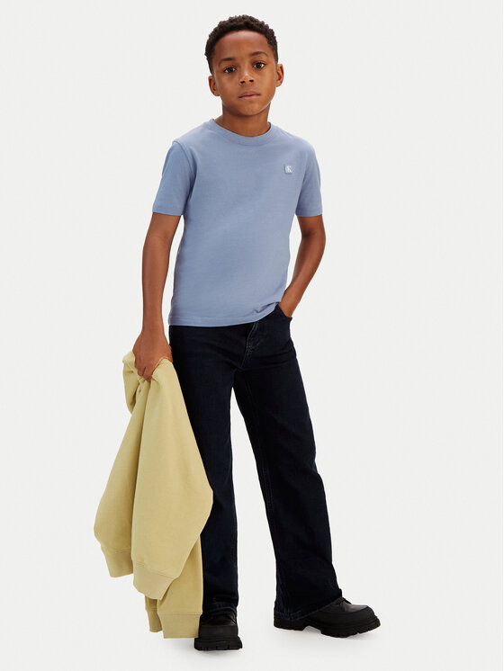 Calvin Klein Jeans Calvin Klein Jeans Majica Mono Mini Badge LV1CKSJA30 Modra Regular Fit