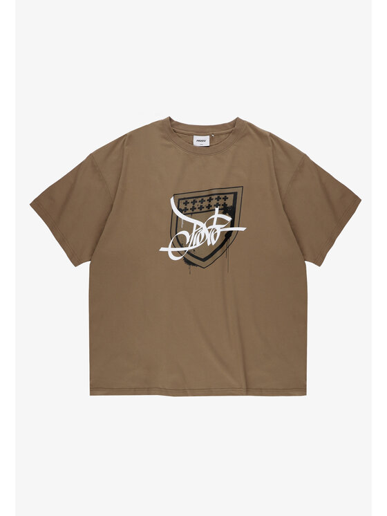 PROSTO. PROSTO. T-Shirt Damage Target Beżowy Oversize