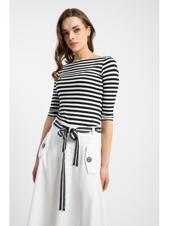 CLICK CLICK Blúzka 72-015 Čierna Skinny Cropped Fit