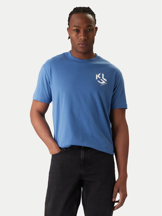 Karl Lagerfeld Jeans Karl Lagerfeld Jeans T-Shirt A2M17072 Niebieski Regular Fit