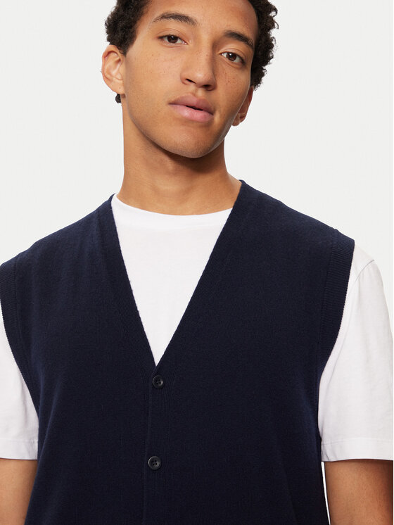 United Colors Of Benetton United Colors Of Benetton Pletena jopica 1002U601G Mornarsko modra Regular Fit