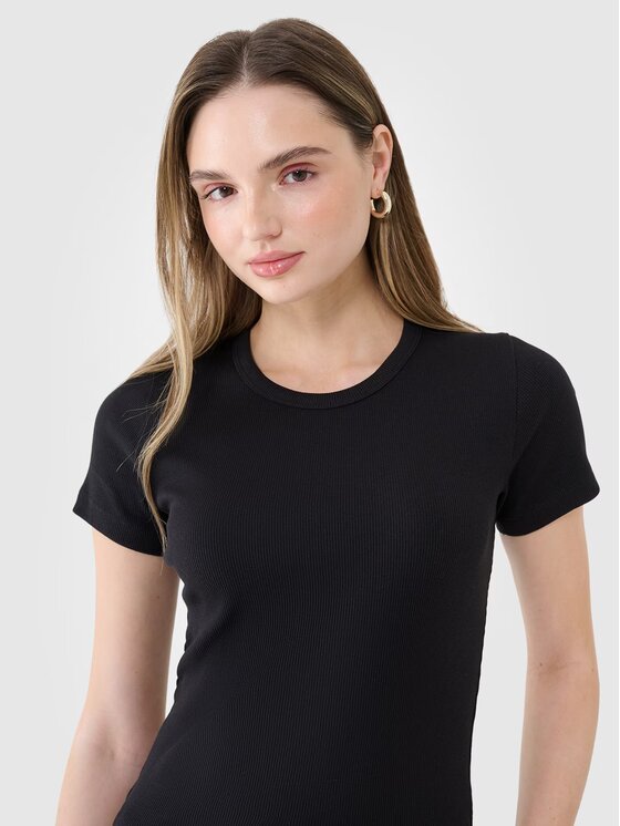 4F 4F T-shirt 4FWSS25TTSHF1968-20S Nero Slim Fit