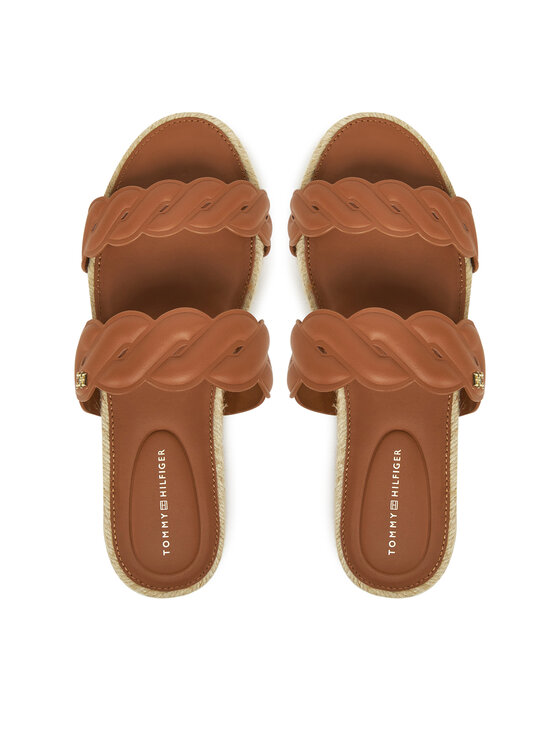 Tommy Hilfiger Tommy Hilfiger Espadrile Leather Rope Espadrille Mule FW0FW08503 Rjava