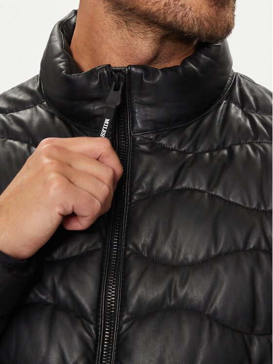 Milestone Milestone Μπουφάν δερμάτινο Roger 431040 60500 Μαύρο Regular Fit