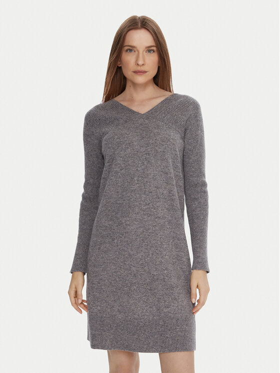 United Colors Of Benetton Sukienka dzianinowa 1044DV02C Szary Relaxed Fit