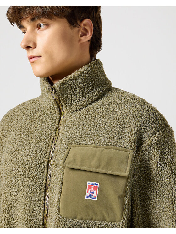 Wrangler Wrangler Kurtka zimowa CASEY SHEARLING JACKET Zielony Regular Fit