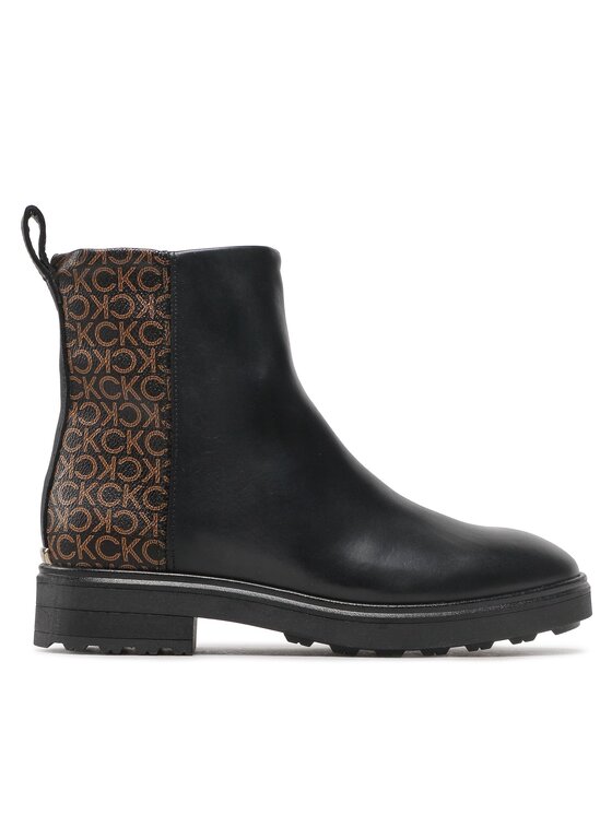 Botki Calvin Klein, Rozmiar 38, Czarne, Cleat Ankle Boot Mono Mix HW0HW01313