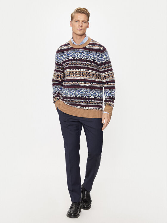 Tommy Hilfiger Tommy Hilfiger Pulover MW0MW37026 Rjava Regular Fit