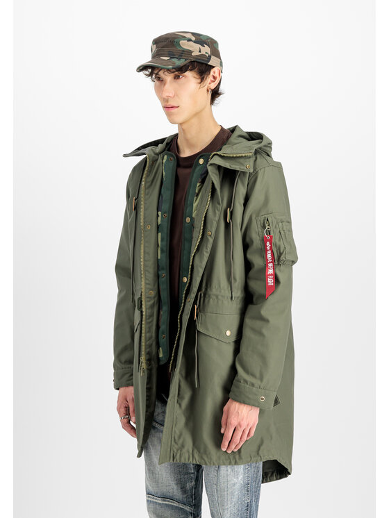 Alpha Industries Alpha Industries Kurtka zimowa Studio M-51 Fishtail Backprint (2in1) Field Jacket Zielony Loose Fit