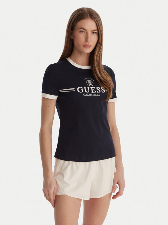 Guess Guess T-shirt V6GI08 K2975 Tamnoplava Regular Fit