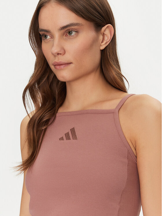 adidas adidas Top ALL SZN Rib JJ1222 Różowy Slim Fit