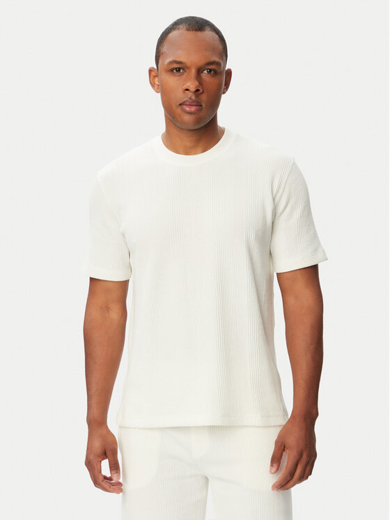 BOSS Tricou Structure 50540567 Crem Regular Fit