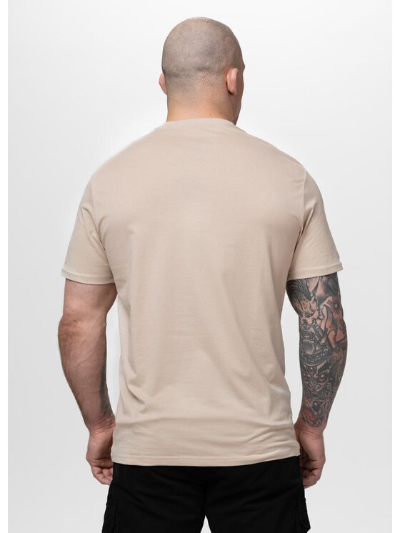 PITBULL PITBULL T-Shirt LOGO PALMS Beżowy Regular Fit