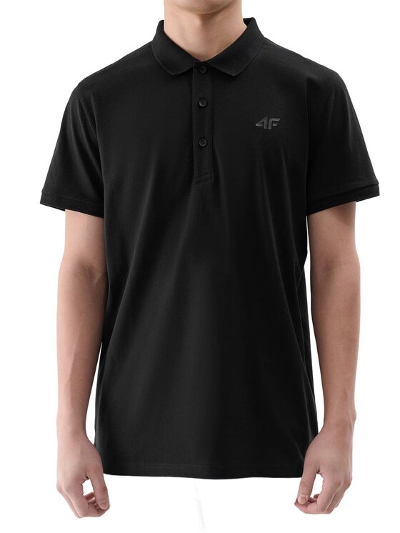 4F 4F Polo 4FWMM00TPTSM367-20S Czarny Regular Fit