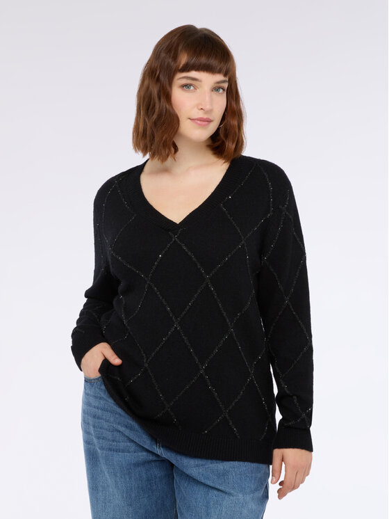 Fiorella Rubino Fiorella Rubino Sweter M751L008135N033 Czarny Regular Fit