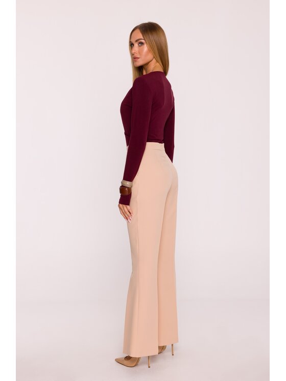 Made of Emotion Made of Emotion Spodnie materiałowe M874 Beżowy Wide Leg