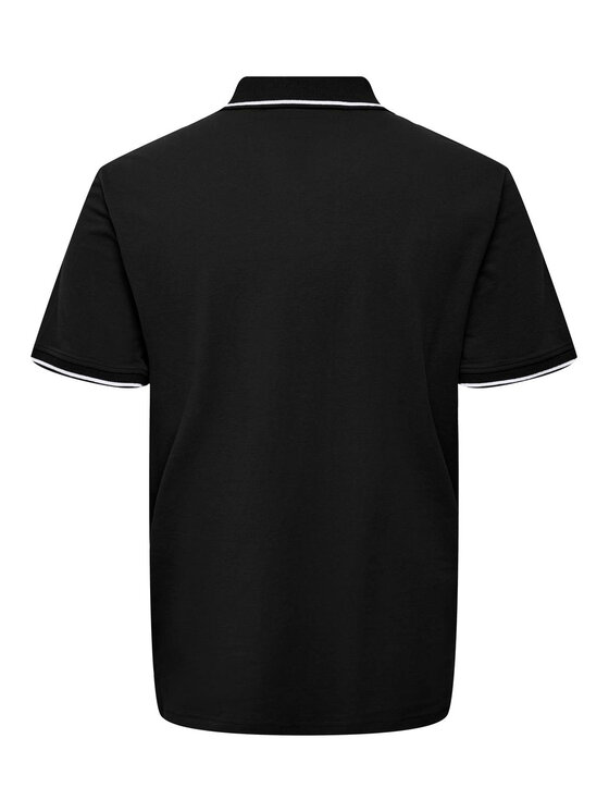 Only & Sons Only & Sons Polo Fletcher 22024827 Czarny Regular Fit