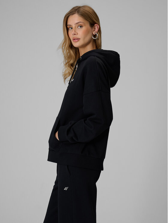 4F 4F Bluza basic Czarny Loose Fit