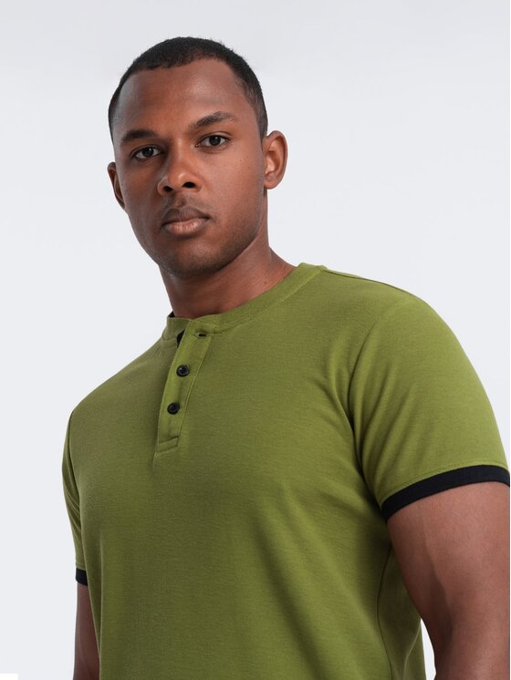 Ombre Ombre T-Shirt OM-TSCT-0156 Khaki Regular Fit