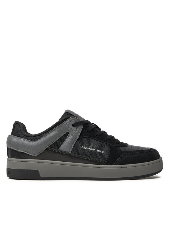 Calvin Klein Jeans Snīkeri Basket Cup Low Laceup Lth Ml Mtr YM0YM00994 Melns