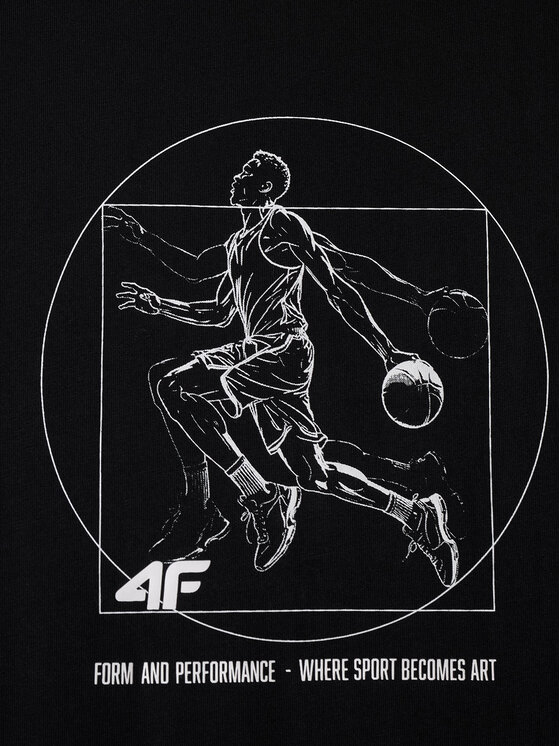 4F 4F T-Shirt STUDIO 4F Czarny Regular Fit