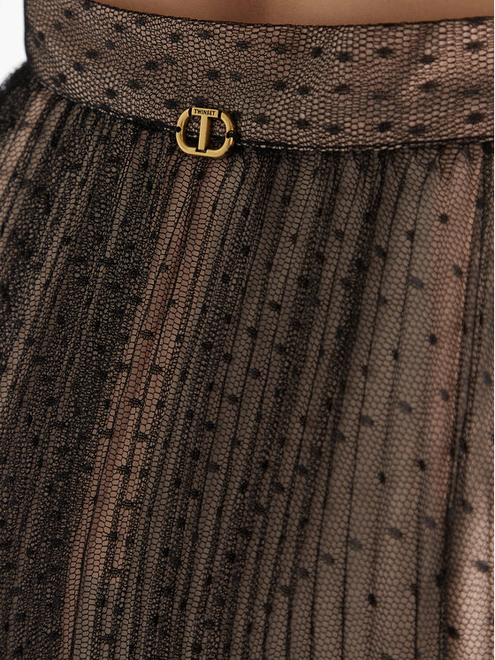 TWINSET TWINSET Midi krilo 252TT2023 Črna Regular Fit