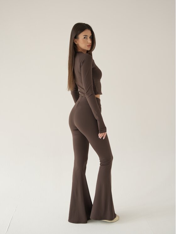 MissDenim MissDenim Longsleeve Soft Touch Brązowy Second Skin Fit