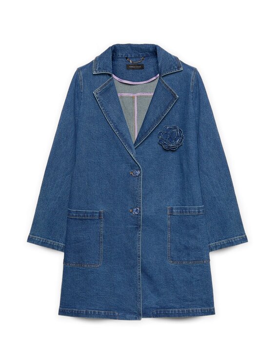 Fiorella Rubino Fiorella Rubino Płaszcz F422T001311N034 Niebieski Regular Fit