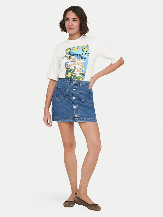 ONLY ONLY T-Shirt Vega 15375753 Krémová Regular Fit