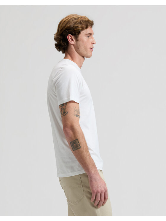 Lee Lee T-shirt WOVEN LABEL TEE Bianco Regular Fit