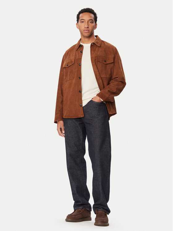 Tommy Hilfiger Tommy Hilfiger Μπουφάν δερμάτινο MW0MW44839 Καφέ Oversize