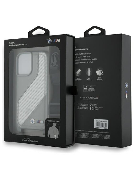BMW Motorsport BMW Motorsport Etui na telefon Apple iPhone 16 Szary