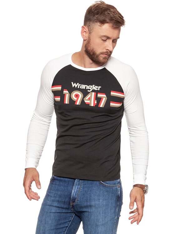 Wrangler Wrangler T-shirt LS Nero Regular Fit