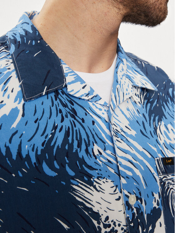 Lee Lee Koszula Resort 112349945 Niebieski Relaxed Fit