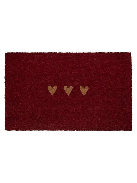MIAhome MIAhome Wycieraczka kokosowa, serca 45x75 cm Czerwony