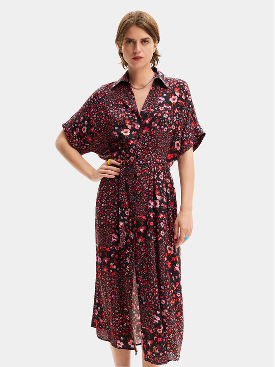 Desigual Desigual Marškinių tipo suknelė Candela 24SWVW41 Juoda Loose Fit