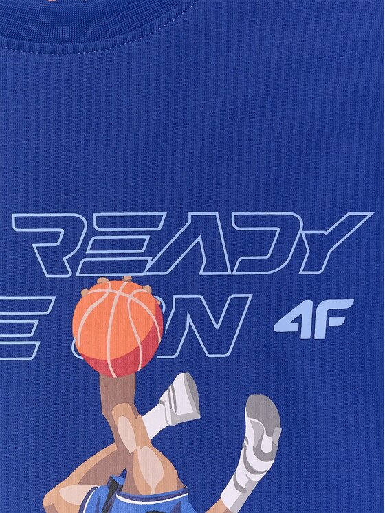 4F 4F T-Shirt 4FJRAW26TTSHM4344-33S Niebieski Regular Fit