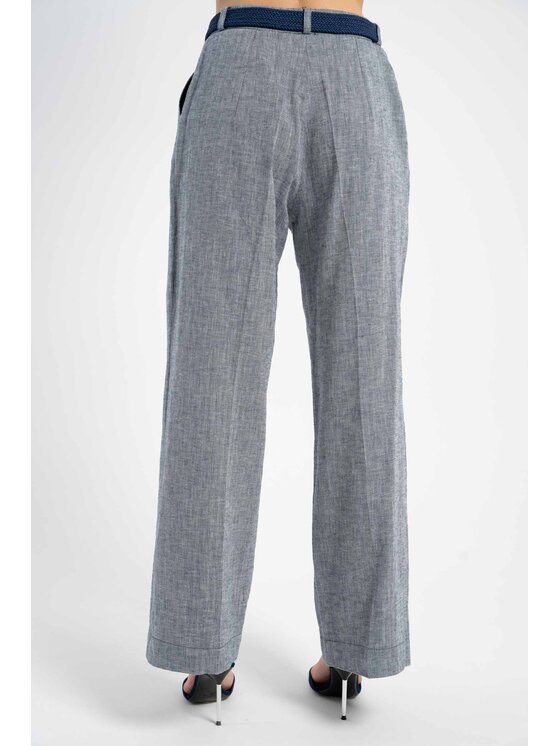 CLICK CLICK Kalhoty z materiálu 30-401 Tmavomodrá Relaxed Fit