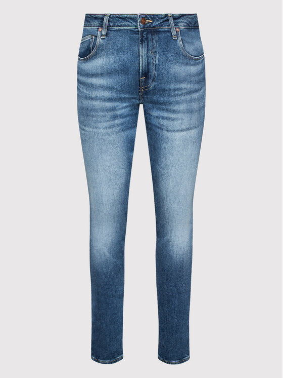 Guess Guess Jeansy Chris M2YA27 D4Q42 Granatowy Super Skinny Fit