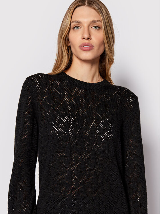 MICHAEL Michael Kors MICHAEL Michael Kors Sveter MU260DBCSN Čierna Relaxed Fit