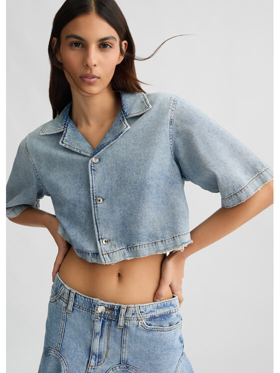 Liu Jo Liu Jo camicia di jeans UA5257D430678494 Celeste Regular Fit