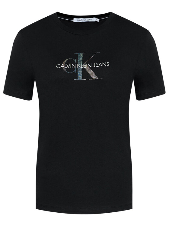 Calvin Klein Jeans Marškinėliai J20J215316 Juoda Regular Fit • Modivo.lt