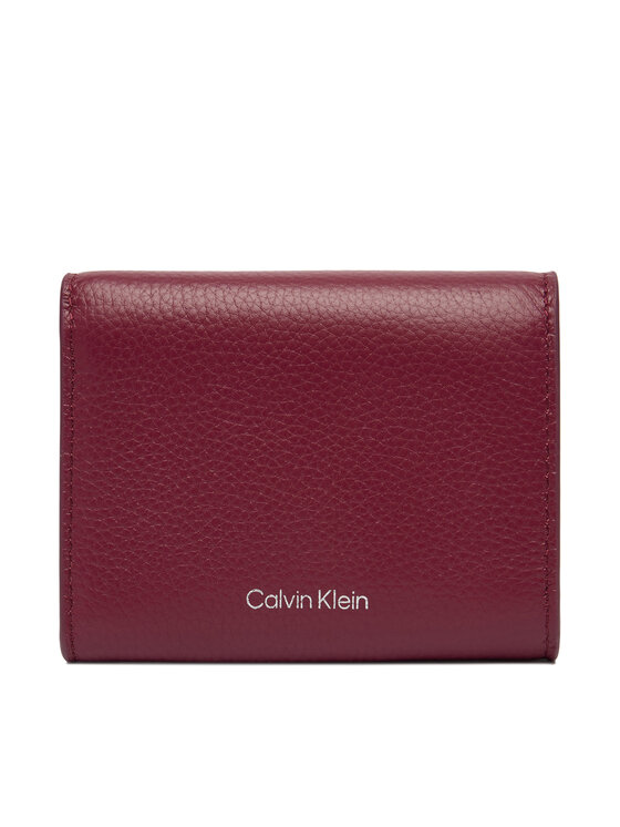 Calvin Klein Calvin Klein Портфейл Emblem Hw Pebble Trifold W/Zip LV04F1128G Бордо