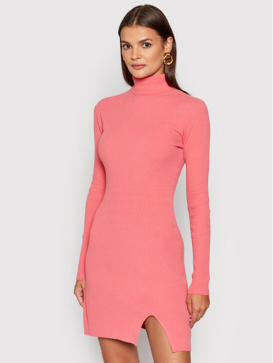 Kontatto Kontatto Trikotažinė suknelė 3M8316 Oranžinė Slim Fit