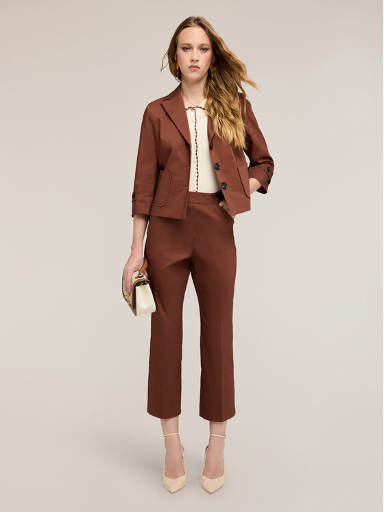 Motivi Motivi Spodnie materiałowe P084Q004531N022 Brązowy Flare Fit