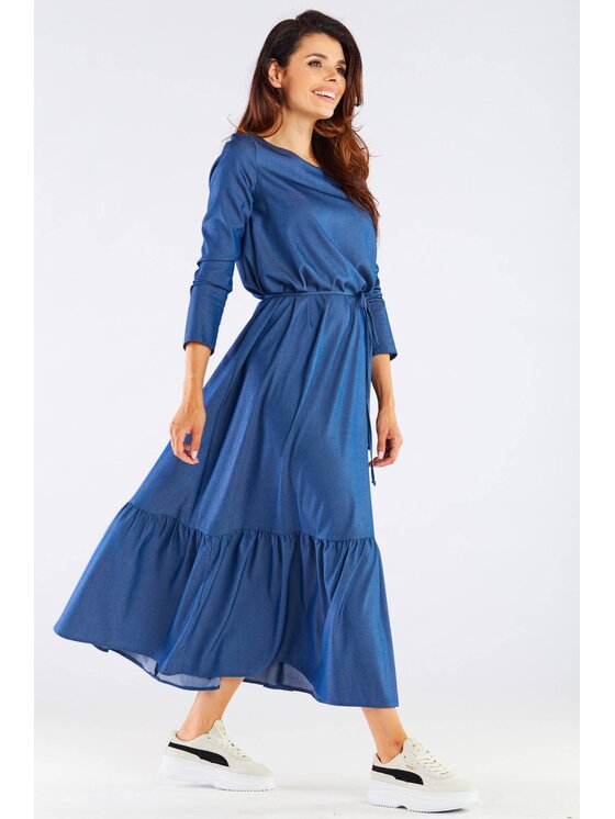 Awama Awama Vestito estivo A455 Blu Basic Fit