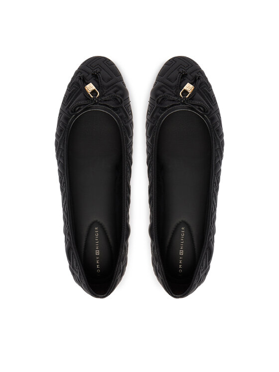 Tommy Hilfiger Tommy Hilfiger Балеринки Th Quilted Ballerina FW0FW09264 Черен